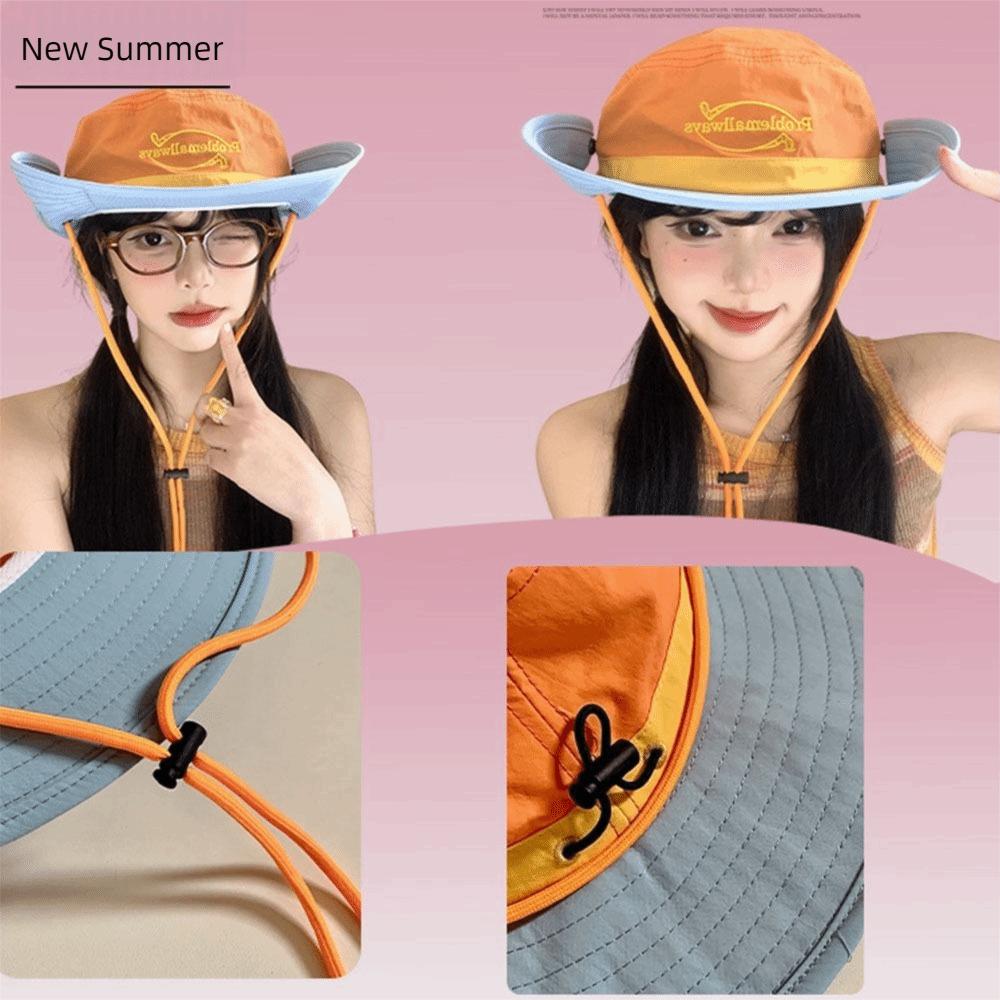 Color Matching Fisherman Cap Sun Protection Sun Hat Retro Hiking Caps Summer
