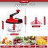 Manual Food Processor,8 Cup Hand Powered Crank Chopper,Mincer Blender with Clear Container,for Vegetables Meat Fruits Onions