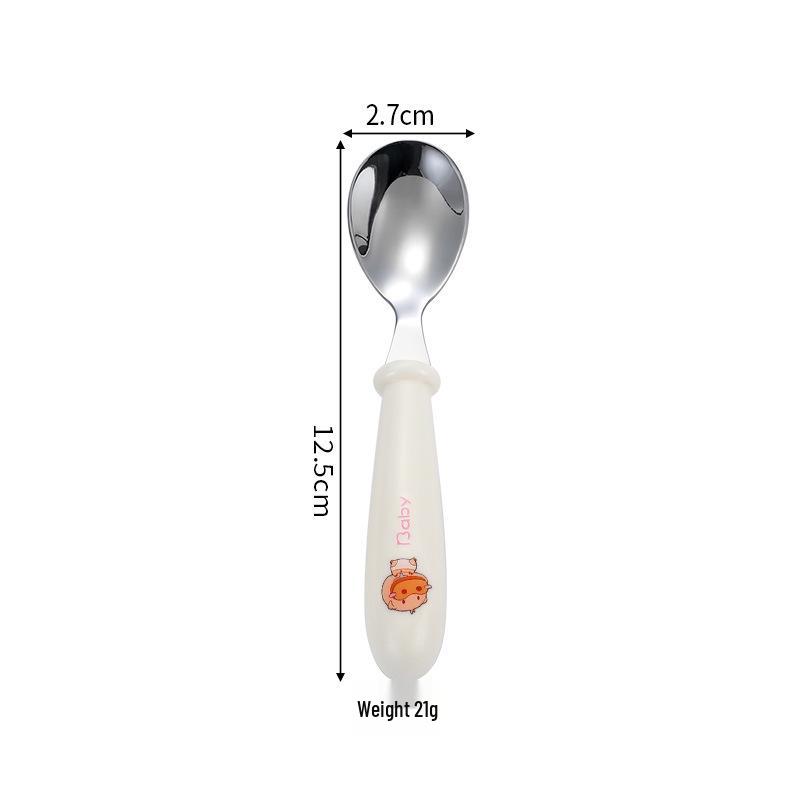 304 Stainless Steel Children's Spoon & Fork Set with Portable Box - Ideal for Baby Feeding and Student Use.