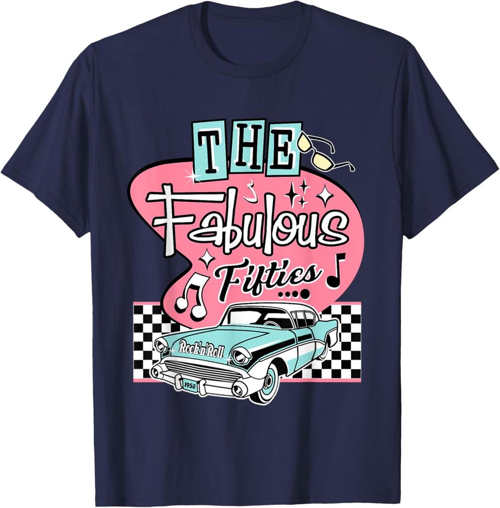 50er Rockabilly Vintage 1950er Kleidung Für Damen Herren Sock Hop T-Shirt