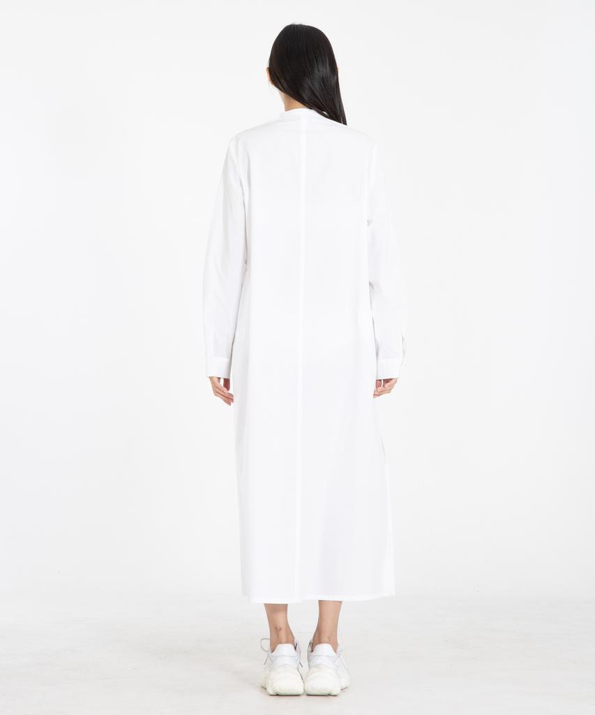 Row To Row Wrd036 Washed Fine Cotton Long Shirt Dress (White)
