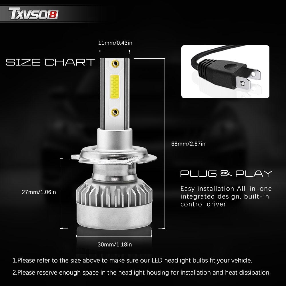 6000K H7 Car headlight 20000LM 110W H4 Led H1 9005 HB3 9006 HB4 H8 H9 H11 12V Led Headlight Bulb 360 Degree Lampara