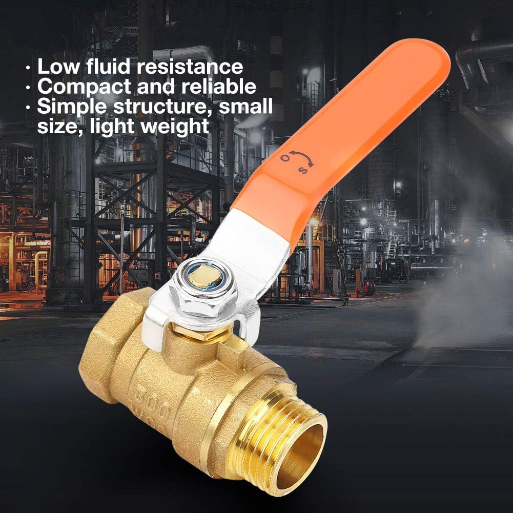 Ball Valve Dual-direction Water Valve DN15 1/2-Inch Male and Female Thread Brass Pipe Valve with Lever Handle