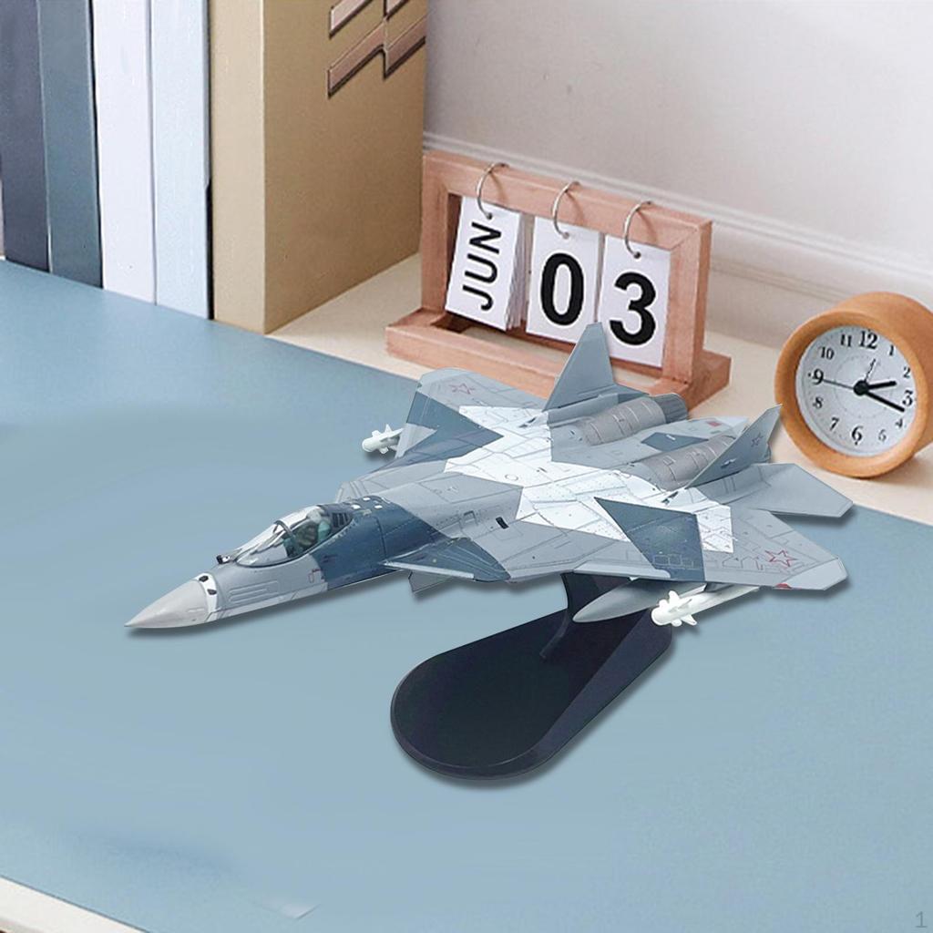 1/100 SCALE SU 57 Fighter Diecast Model High Detailed Collection Aircraft Airplane Display for Cafe,
