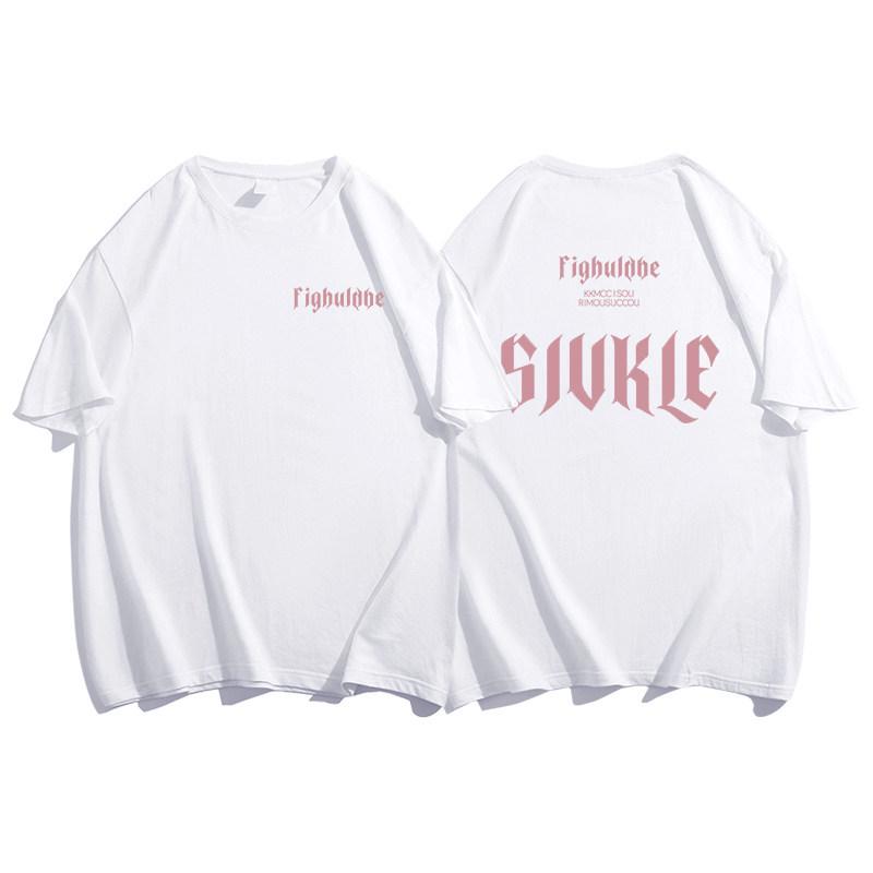 American Retro Plus Size Cotton T-Shirt - Women's Summer Casual Loose Fit, Mid-Length, Short Sleeve.