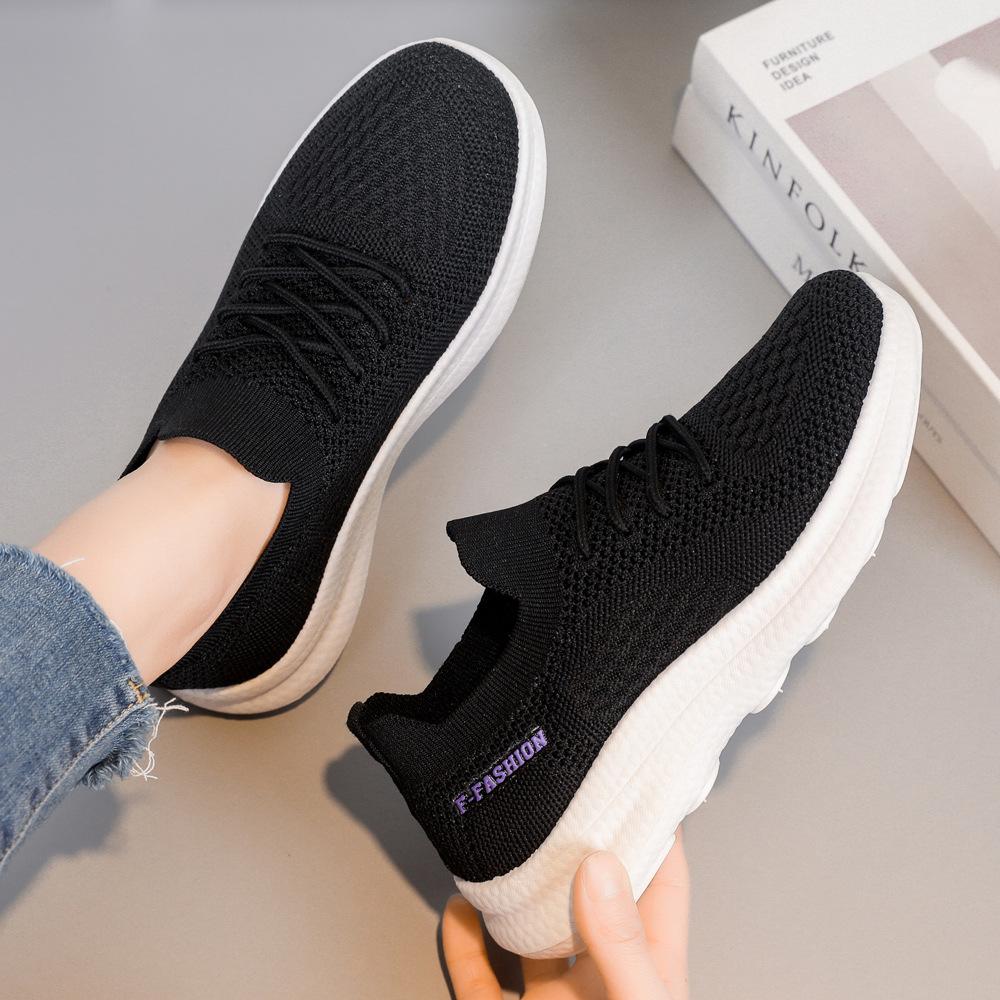 

2025 весна и осень новые женские туфли повседневная спортивная обувь дышащая сетчатая обувь с низким верхом на мягкой подошве модная обувь 36