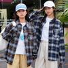 Girls' Retro Plaid Long Sleeve Shirt for Teens - Spring/Autumn Loose Fit