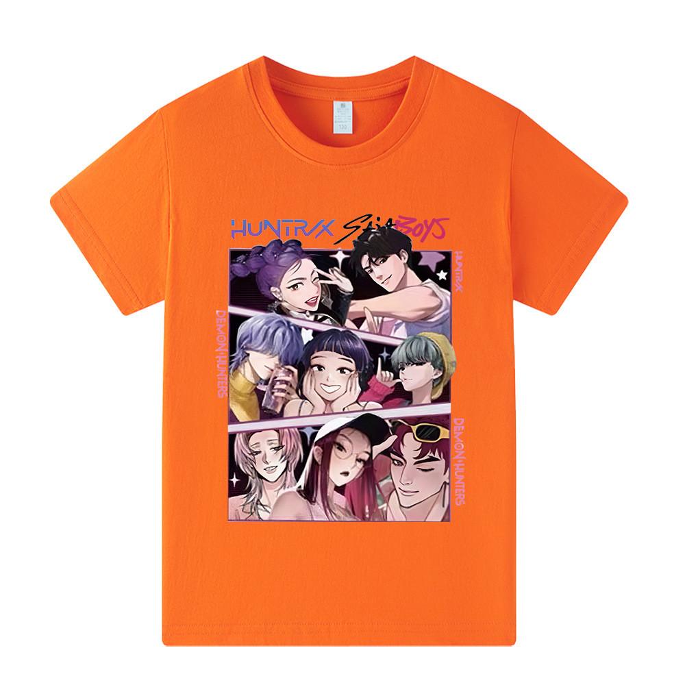 A1224 Kids Boys Girls Kpop Rumi Zoey Mira Print Short Sleeves T-shirt