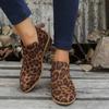 Women's Chunky Low Heel Ankle Boots, Casual Backside Zipper Pointed Toe Faux Leather Shoes, Women's Short Boots