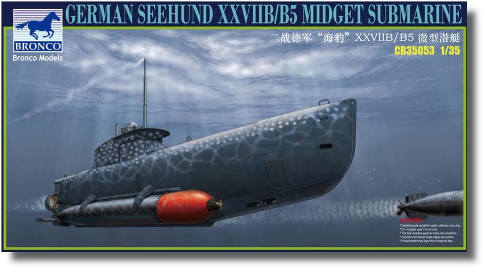Bronco Model 1/35 German U-Boat Type 27B Seehund Miniature Submarine Plastic Model CB35053