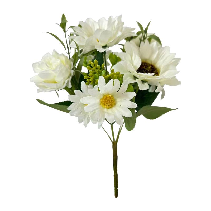 Букеты из искусственных шелковых цветов: Композиция «Подсолнух и Пион» для интерьера