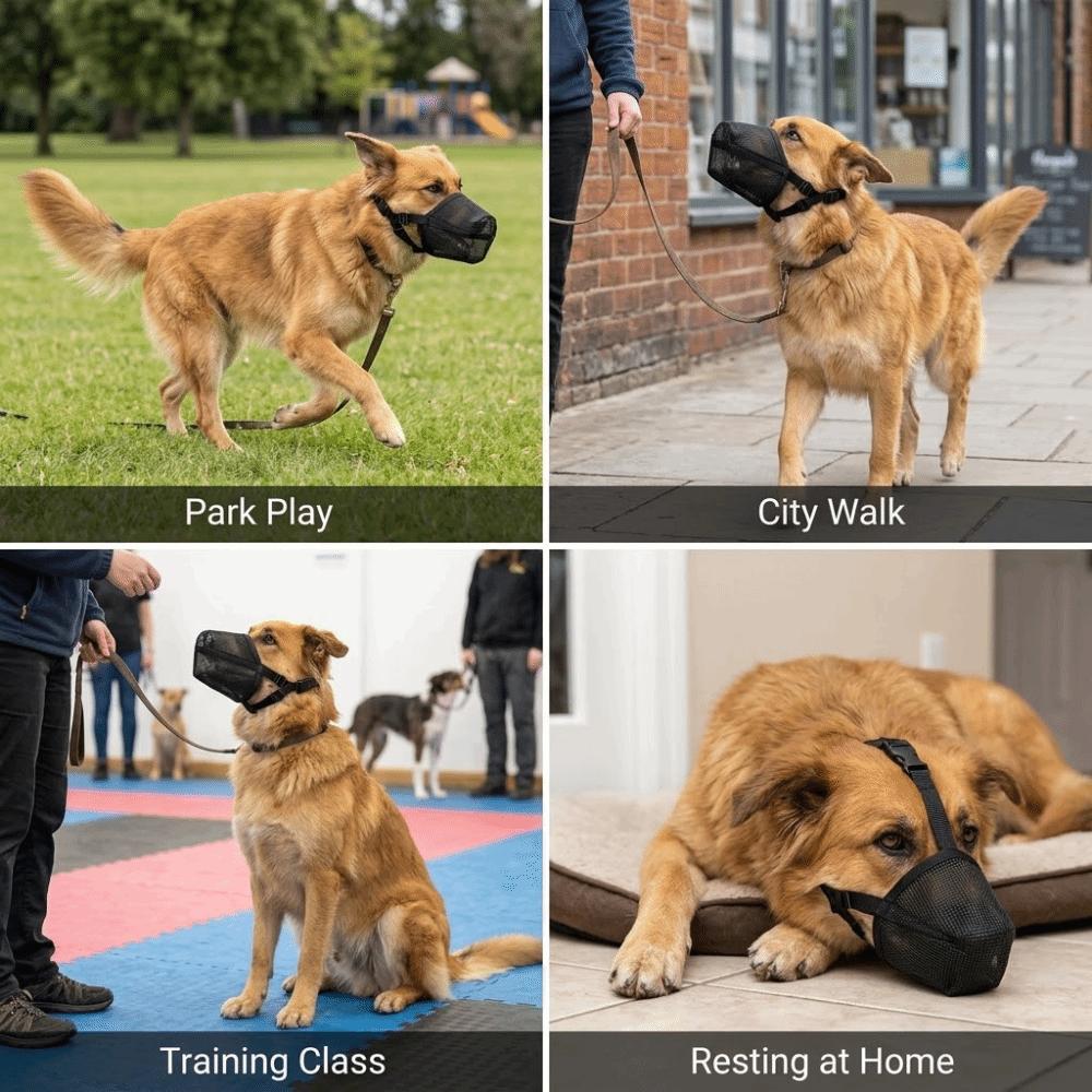Grid Breathable Pet Mouth Cover Long Snout Fit Dog Bite Guard Pet Mouth Muzzle Anti Scavenging