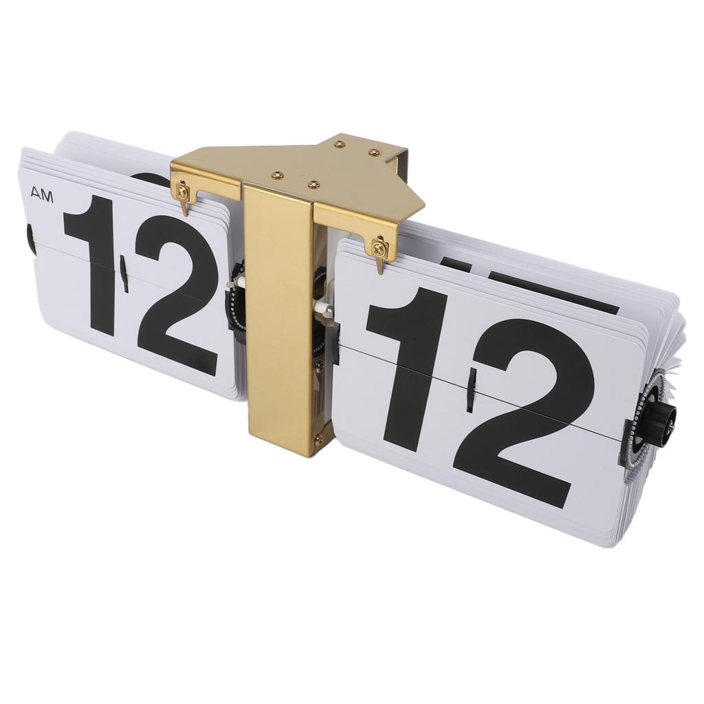 Automatic Flip Clock Mechanical Clock Battery Powered Retro Digital Flip Down Clock for Desktop Standing Wall Hanging