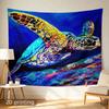 2D Flat, 1pc 2D Printed Tapestry, Large/Small Size, Vibrant Turtle Glides Through Ocean, Aesthetic Wall Decor, Home Decor, Not Emitting Light, Suitabl