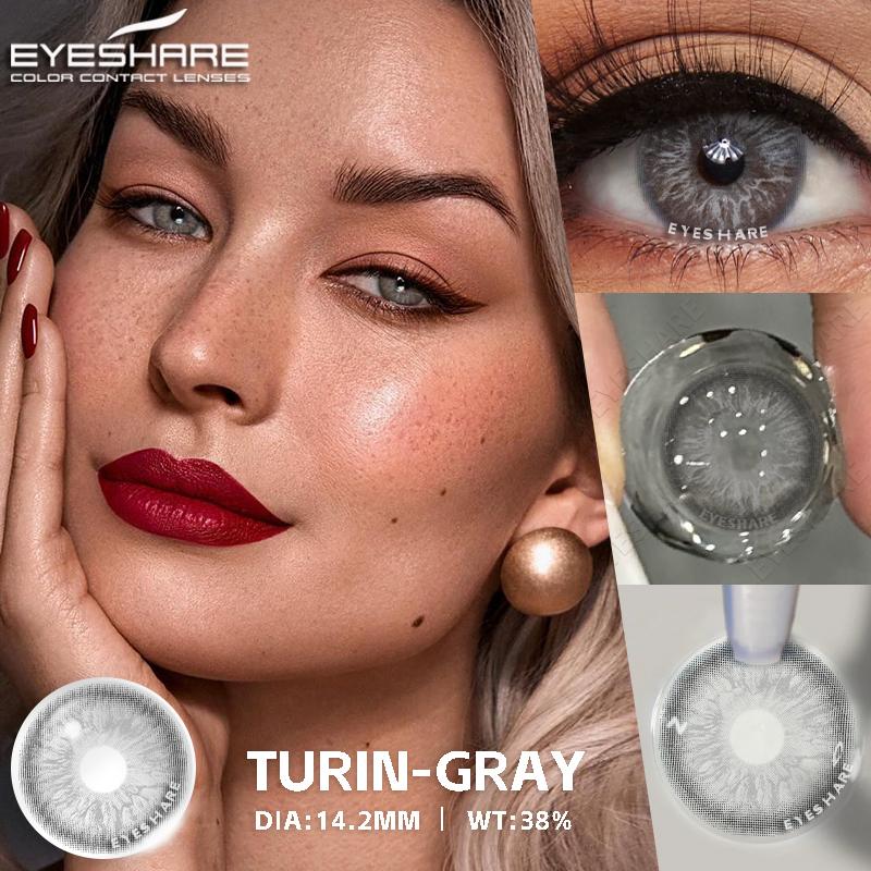 Eyeshare זוג עדשות מגע צבעוניות שחורות לשימוש שנתי עדשות קוסמטיות רכות ליופי העיניים לעיניים בצבע כהה קוסמטיקה לעיניים