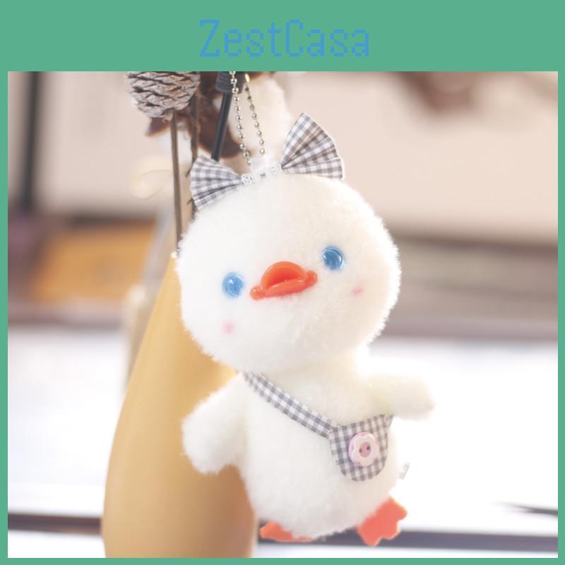 Niedlicher Plüsch-Enten-Schlüsselanhänger Ultraweiches Kurzplüschtier Perfekter Taschenschmuck