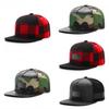Mode BELAGT Rød Sort Kasket Ternet Justerbar Snapback Kasket Udendørs Voksen Afslappet Sport Trucker Hat Udendørs Sol Baseball Kasket