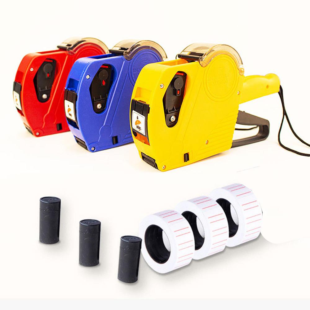 Red 8 Digits Price Tag Gun Labeler Labeller With Sticker Labels & Ink MX-5500