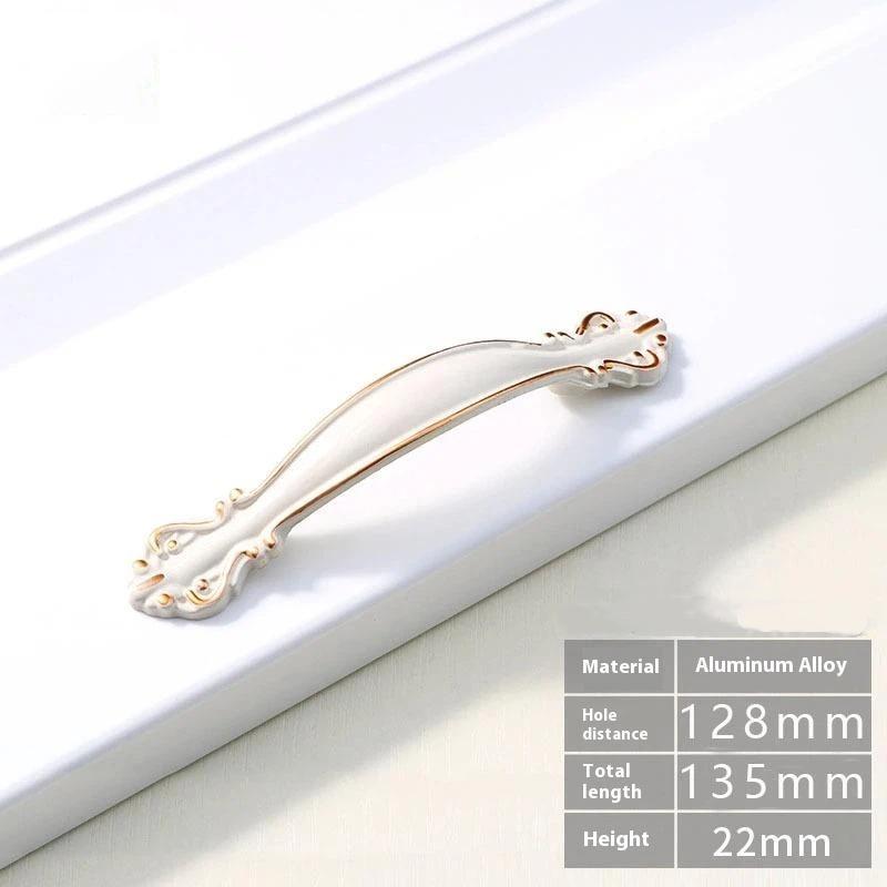 Modern Nordic Cabinet Handles White Amber Aluminum Alloy Black Drawer Pulls For Furniture Door Knocker
