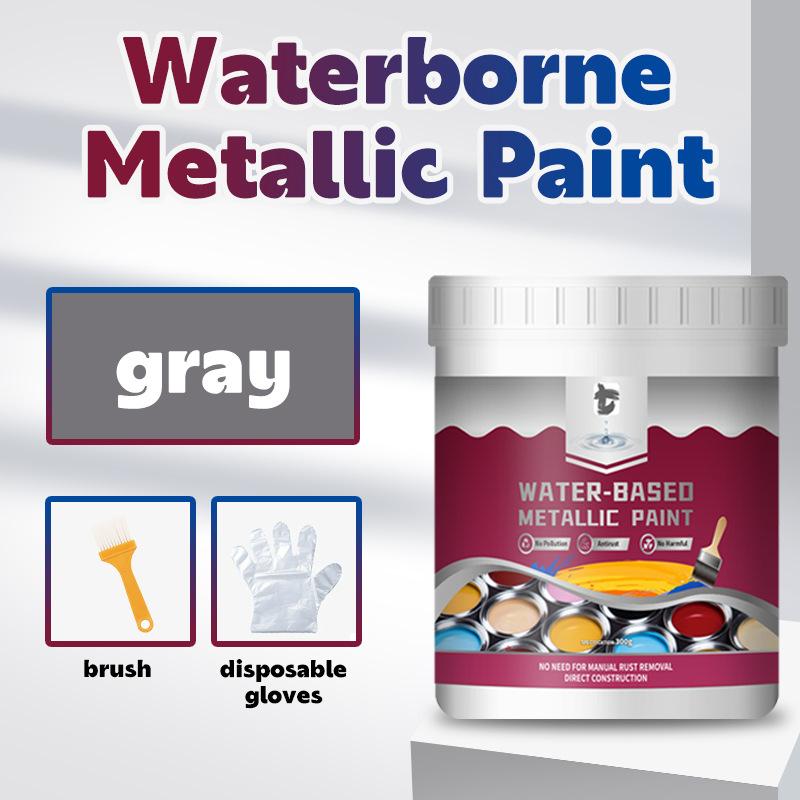 Vernice Metallizzata a Base d'Acqua per Conversione Ruggine Vernice Antiruggine per Strutture in Ferro Grigliati Ristrutturazione e Cambio Colore Vernice