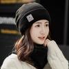Women Knitted Beanie+Scarf Sets Thicken Velvet Lining Pullover Cap Unisex Winter Warm Plush Bonnet Neck Protection Scarves Hat