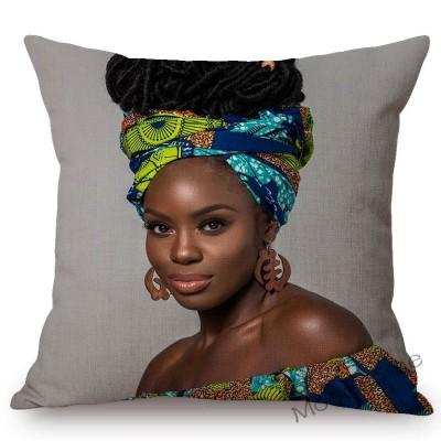 Fashion Magazine Cover Africa Girl Woman Black Beauty Headscarf Decorative Sofa Pillow Case Linen Home Decoration Cushion Cover