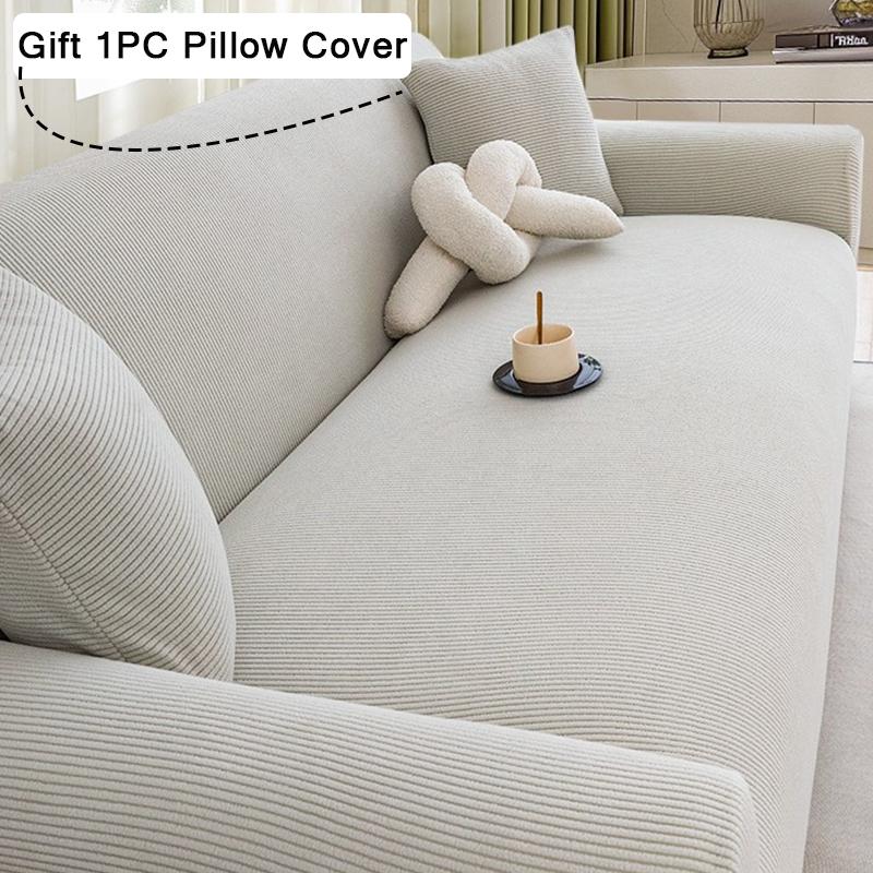 Corduroy All Inclusive Anti Cat Scratch Sofa Protective Cover Adjustable Stretch Slipcovers Corner Couch Covers 1/2/3/4 Seater