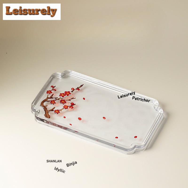 Azurblaue Farbe Handbemaltes Teebrett Nachmittagstee Dessertteller Kaffeeablage Teekannenuntersetzer Serviergeschirr Handwerk