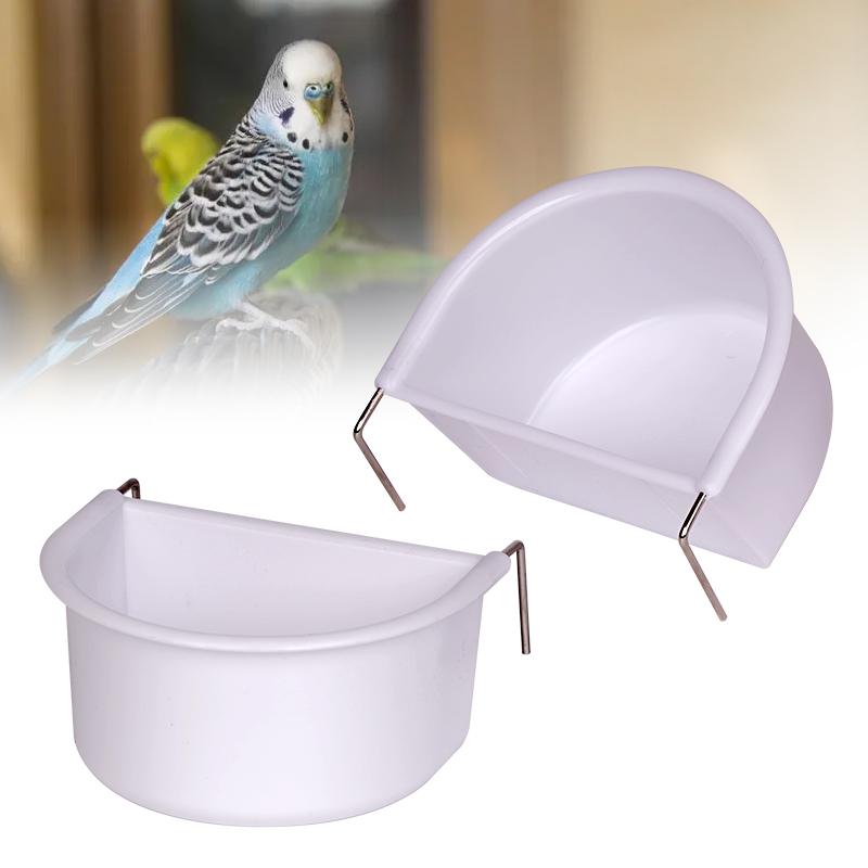 4pcs Bird Food Feeding Cup Bird Cage Hanging Feeder Bowl for Budgie Parrot Parakeets Lovebirds Birds Cage Accessories