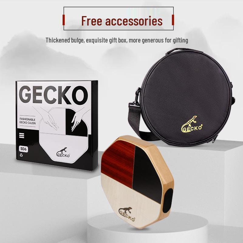 GECKO Travel Octagonal Cajon: Portable Dual Sound Hand Drum