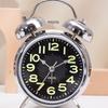 electronic Alarm Clock Luminous Wind Up Clock 3 Inch Quiet Timer Watch for Seniors Sleepers Bed Desk Room Travel Bedroom