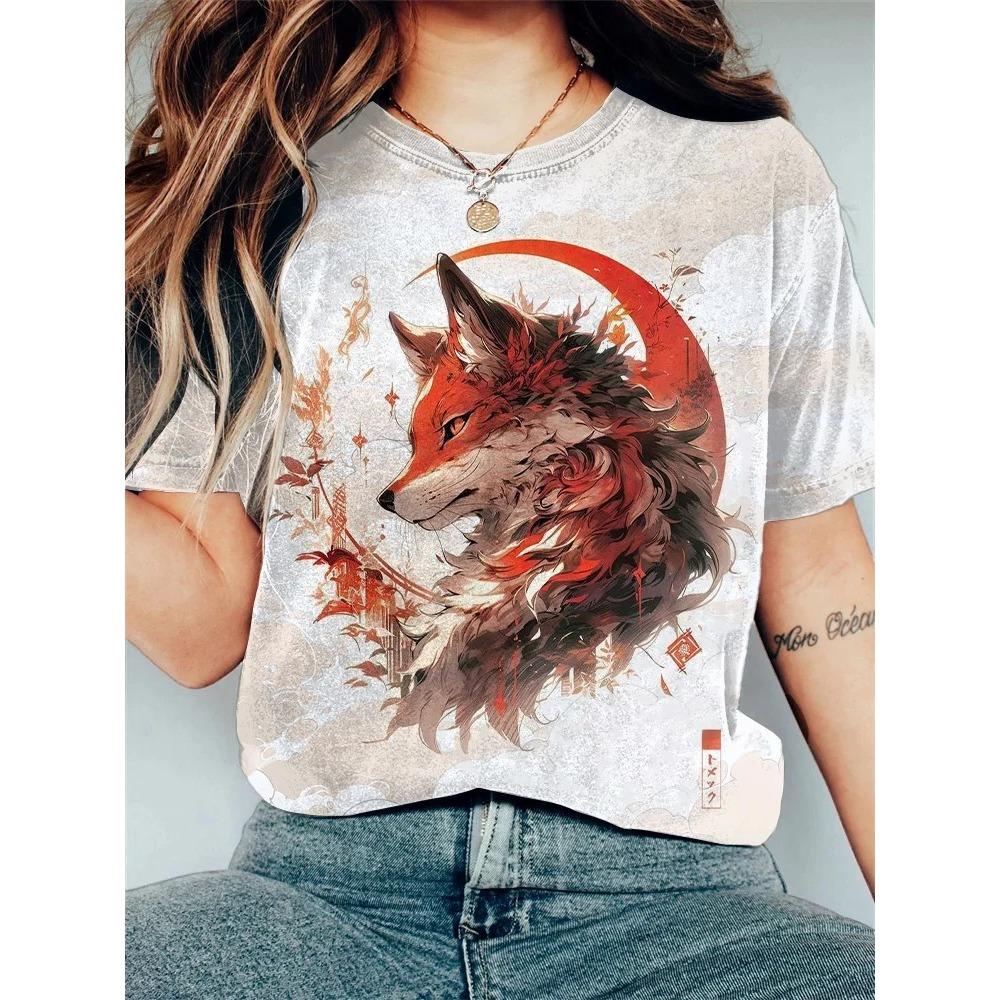 Women's Funny Animal Printed T Shirt Short Sleeve Tees Tops 3D Print O-Neck T-Shirts Summer Casual Women's Clothing Apparel