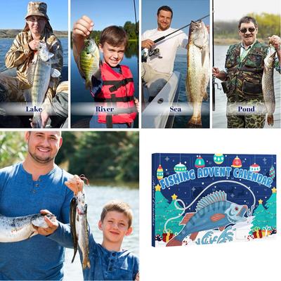 Angel-Weihnachtskalender 24 Tage Angelkalender Weihnachten Advent Realistische Fischköder Für Angler Erwachsene Männer Teenager Jungen