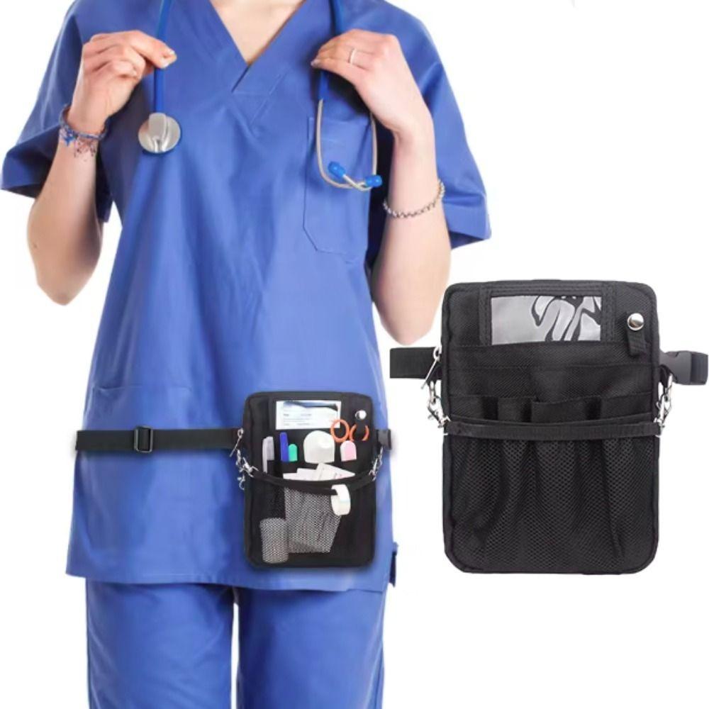 Ceinture Réglable Sacoche d'Infirmière Multi-Poches Résistante à l'Usure Pochettes de Taille pour Infirmière Sac Bandoulière Grande Capacité pour Infirmière Maison de Retraite