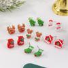 6-12 Pair Christmas Earrings For Women Xmas Tree Elk Snowman Santa Claus Snowflake Stud Earring Set New Year Party Jewelry Gift
