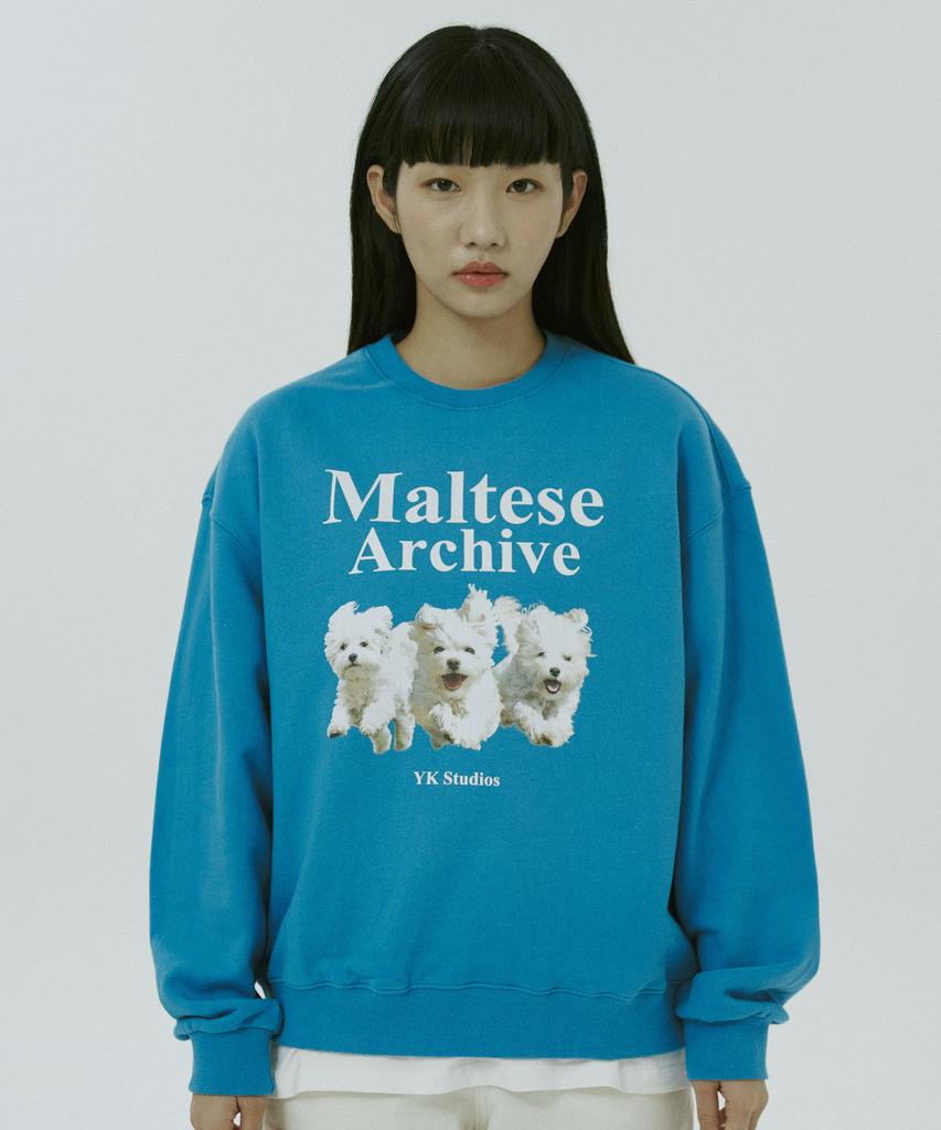 WAIKEI Maltese Archive Sweatshirt Cerulean Blue
