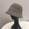 Solid Color Cloche Hat Basin Hat Wool Fisherman Hat for Chilly Outdoor Activitie