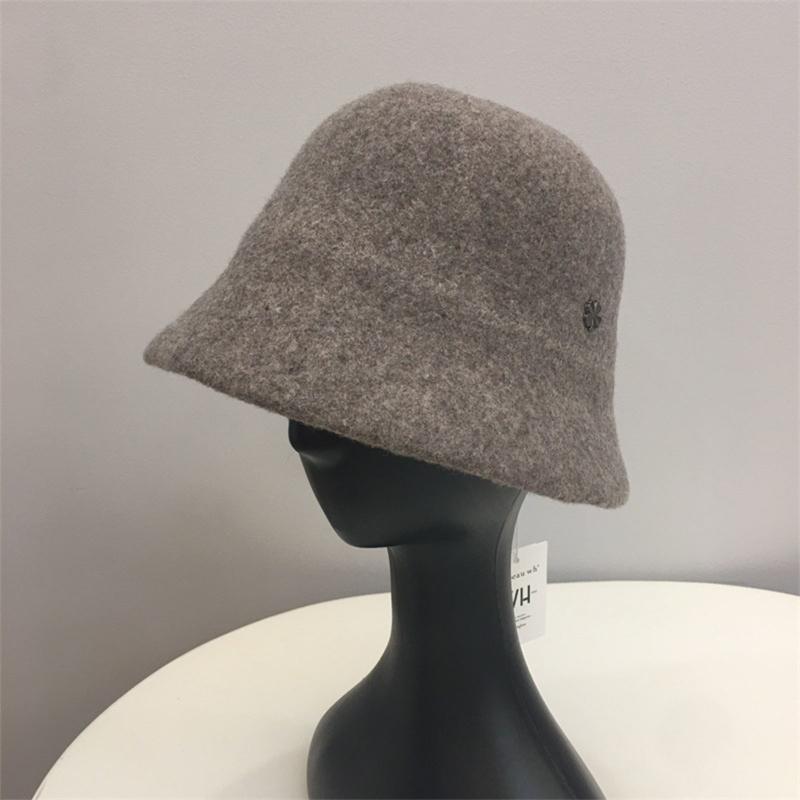 Solid Color Cloche Hat Basin Hat Wool Fisherman Hat for Chilly Outdoor Activitie