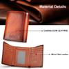 Luxury Men's Top Layer Cowhide Trifold Wallet RFID Blocking Protection ID Window, 8 Ample Card Slots, 2 Deep Cash Pockets, Premium Money Bag