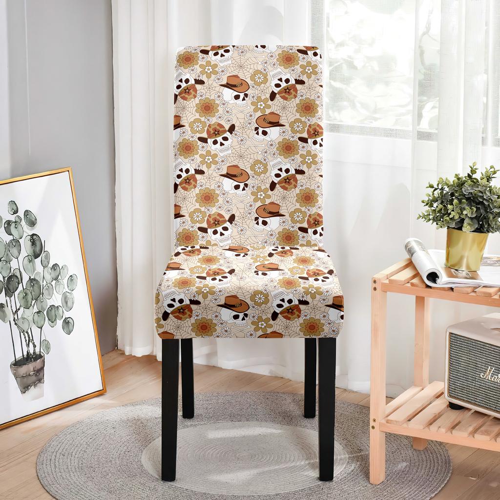 Minimalist Printed Chair Cover Botanical Floral Pattern Non-Slip Odorless Seat Cover Home Hotel Universal Elastic Chair Cover