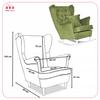Gaja Wing Chair Rocking Scandinavian Family Meble Emerald Fern