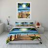 Wooden Pier, Beach, Palm. Bedding Sets Duvet Cover Sets Duvet Covers Pillowcases(1 * Duvet Cover 2 * Pillowcases Without Duvet Insert)