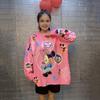 2024 European-Style Cartoon Loose Plus-Size Rhinestone Sweater for Women - Autumn/Winter Long Sleeve Knit Top