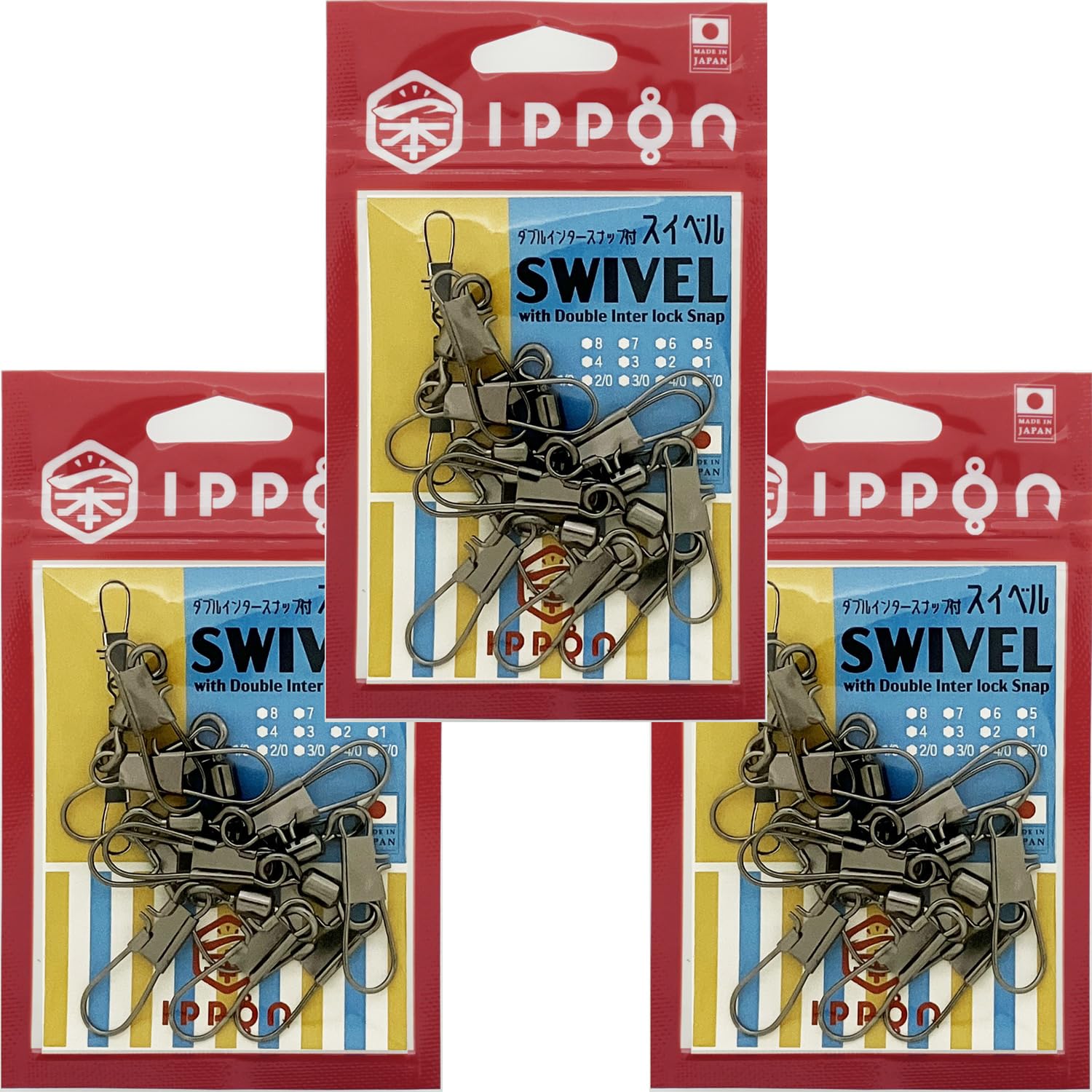 

IPPON (1 piece) Swivel with double intersnap #1/0 6 pieces серебряный
