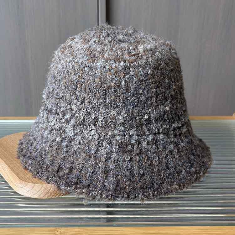 Color Matching Knitted Woolen Fisherman's Hat Children's Autumn and Winter Face Small Bucket Hat Versatile Big Head Circumference Basin Hat