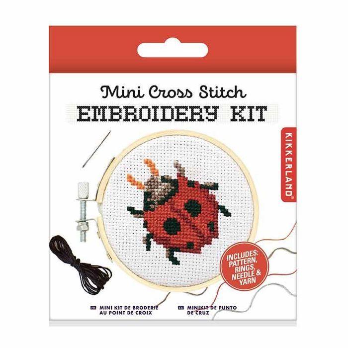 Kit de broderie - mini - Dessin Coccinelle - Ø 8cm