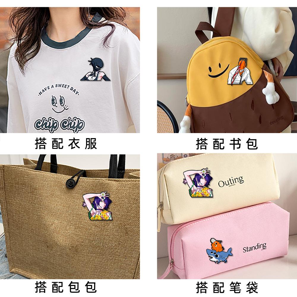 Chainsaw Man Cartoon Anime Badge Bochta Dark Demon Second Dimensional Peripheral Brooch Personalized Wear and Accessories