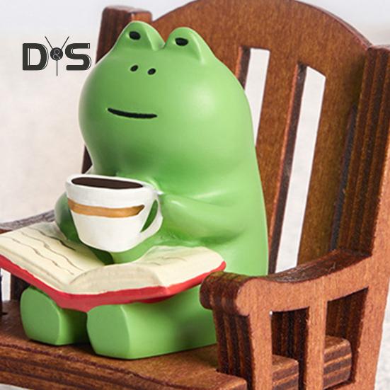 Pryskyřice Funny Frog Socha Neblednoucí Unikátní Funny Frog Socha Sculpture Desktop Dekorace