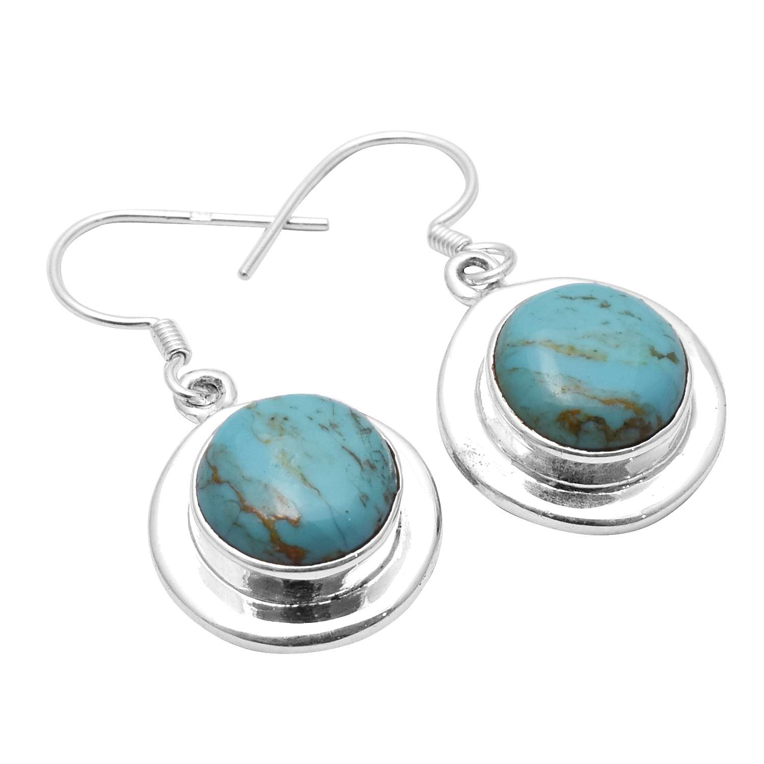 

Серьги с бирюзовым драгоценным камнем, твердые серьги из стерлингового серебра 925 пробы, серьги ручной работы, ювелирные изделия, подарок для женщин и девочек, E-2338