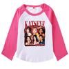 9198 Kids Girls Katseye Print Raglan Long Sleeves T-Shirt